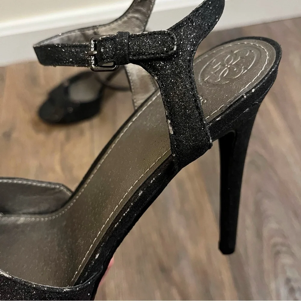 Guess Stunning Glittery Black 6” Heels